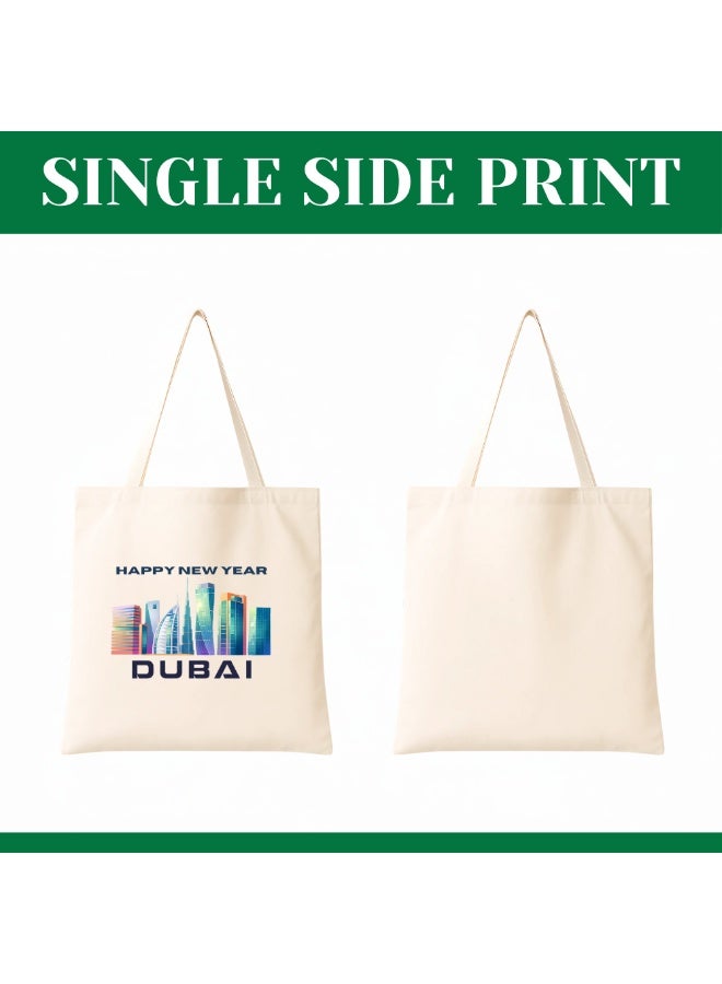 PRINTSHOP4ME New Year Cotton Bag With Dubai Design-Eco-Friendly Canvas Cotton Tote Bag With Printed For Women-Reusable Bag,Party Gift Idea And Cotton Gift Bag - Image 2